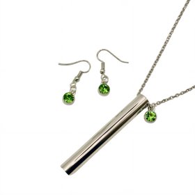 Silver Aura Necklace & Earrings Set, Anxiety Relief Jewellery gift sets by ChaLuMu