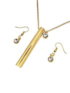 Gold Aura Necklace & Earrings Set, Anxiety Relief Jewellery gift sets