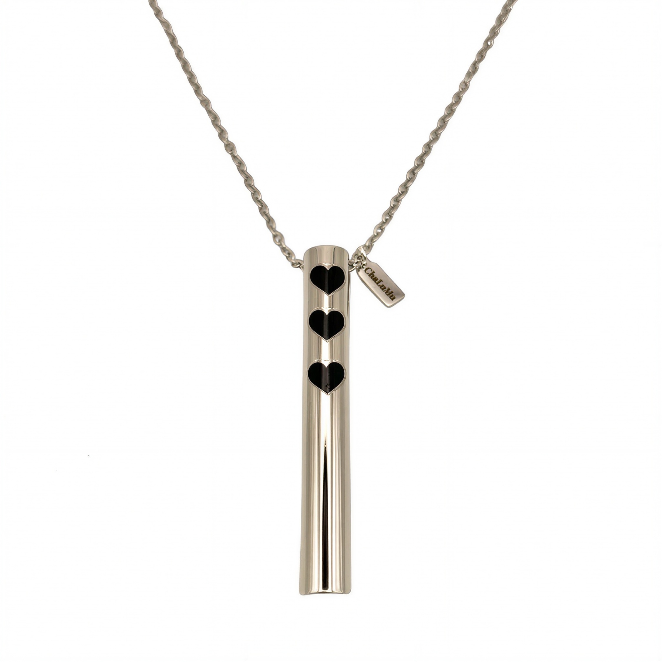 Silver Black Hearts Anxiety Relief Necklace By ChaLuMu