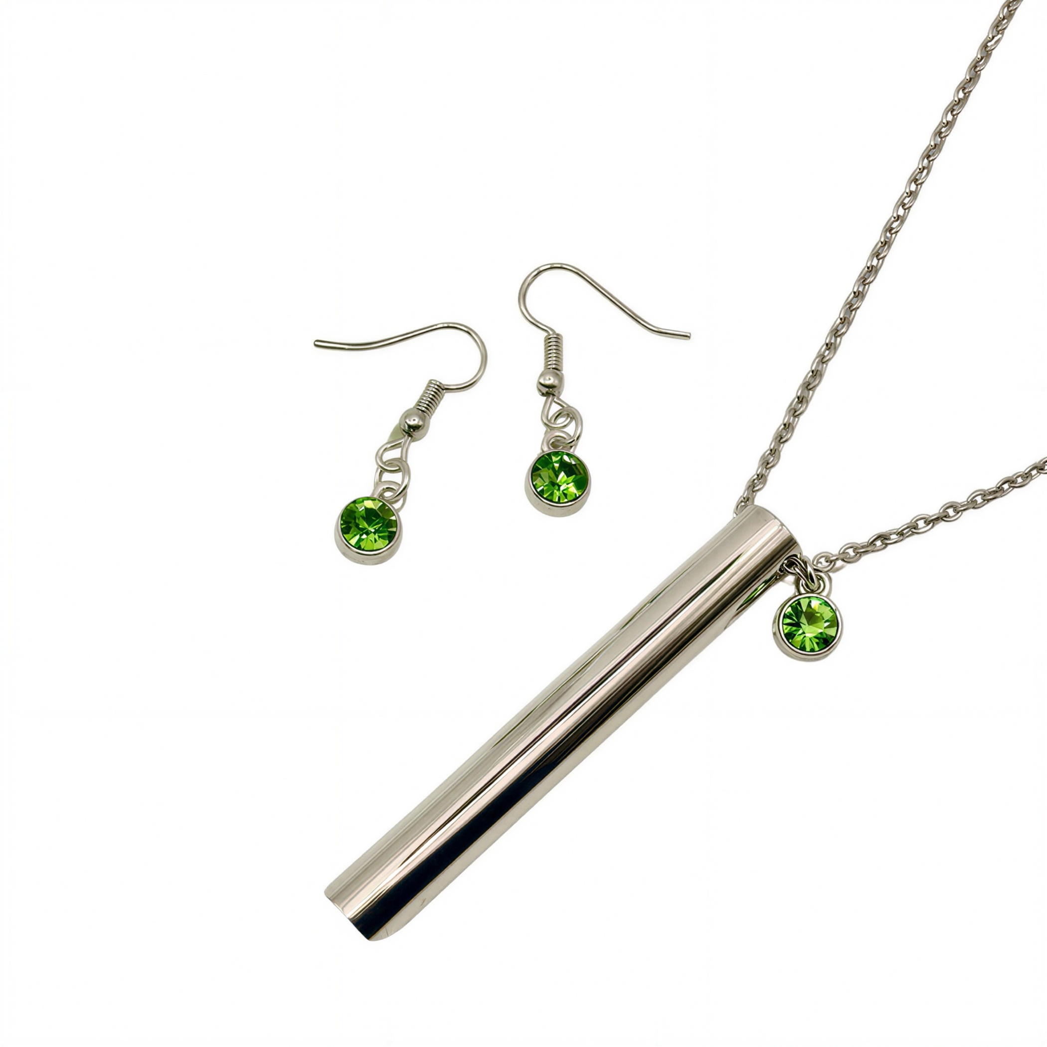 Silver Aura Necklace & Earrings Set, Anxiety Relief Jewellery gift sets by ChaLuMu
