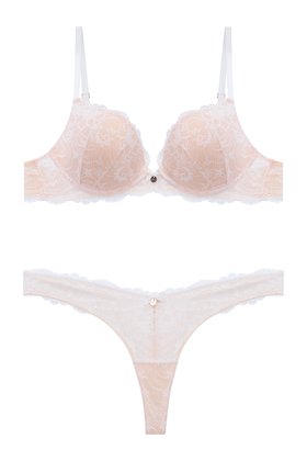 Aliyah plunge push-up bra - Ivory Mix