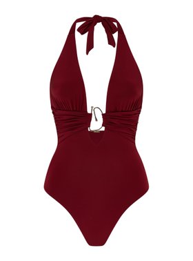 Syros Plunge Swimsuit £50.00 Sizes 6 18 In Dark Red