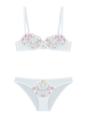 Zina Embroidered Balconette Bra £45.00   Sizes 32B 38G Zina Brief £18.00 Sizes 6 18 And In White Mix