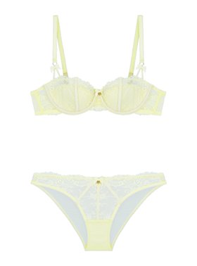 Mimosa Floral Lace Balconette Bra £38.00 Sizes 32B 38G And Mimosa Lace Brief £16.00 Sizes 6 18 In Butter Yellow