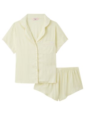 Striped Satin Short PJ Set Yellow Mix £46.00 Sizes 6 18