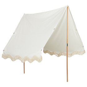 Cassis White Fringed Sun Sail