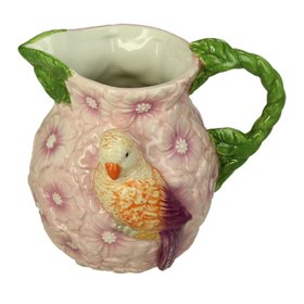 Purple Floral Bird Jug