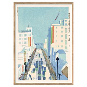 Shinjuki Print with Oak Frame