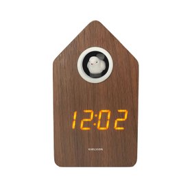 Dark Wooden LED Cuckoo Alarm Clock