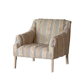 Renee Misty Blue & White Striped Armchair