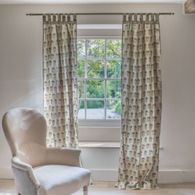 Asta Floral Block Printed Single Curtain