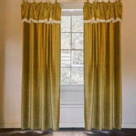 Felicity Mustard Velvet Frill Single Curtains