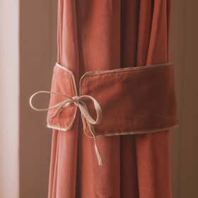 Set of Two Tea Rose Velvet Tie Backs