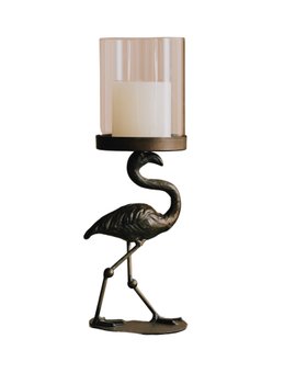 Dark Flamingo Candle Holder