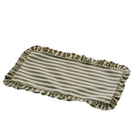 Green Stripe Frill Cotton Placemat