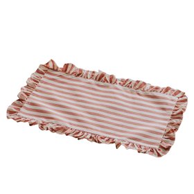 Coral Stripe Frill Cotton Placemat