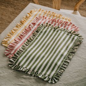 Stripe Frill Cotton Placemats - various