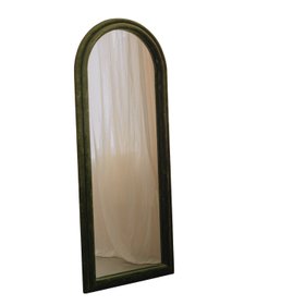 Olive Velvet Tall Arched Wall Mirror