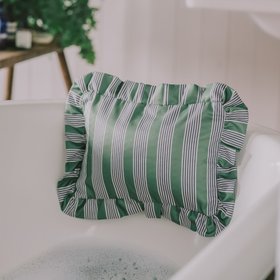 Green & Black Stripe Bath Pillow