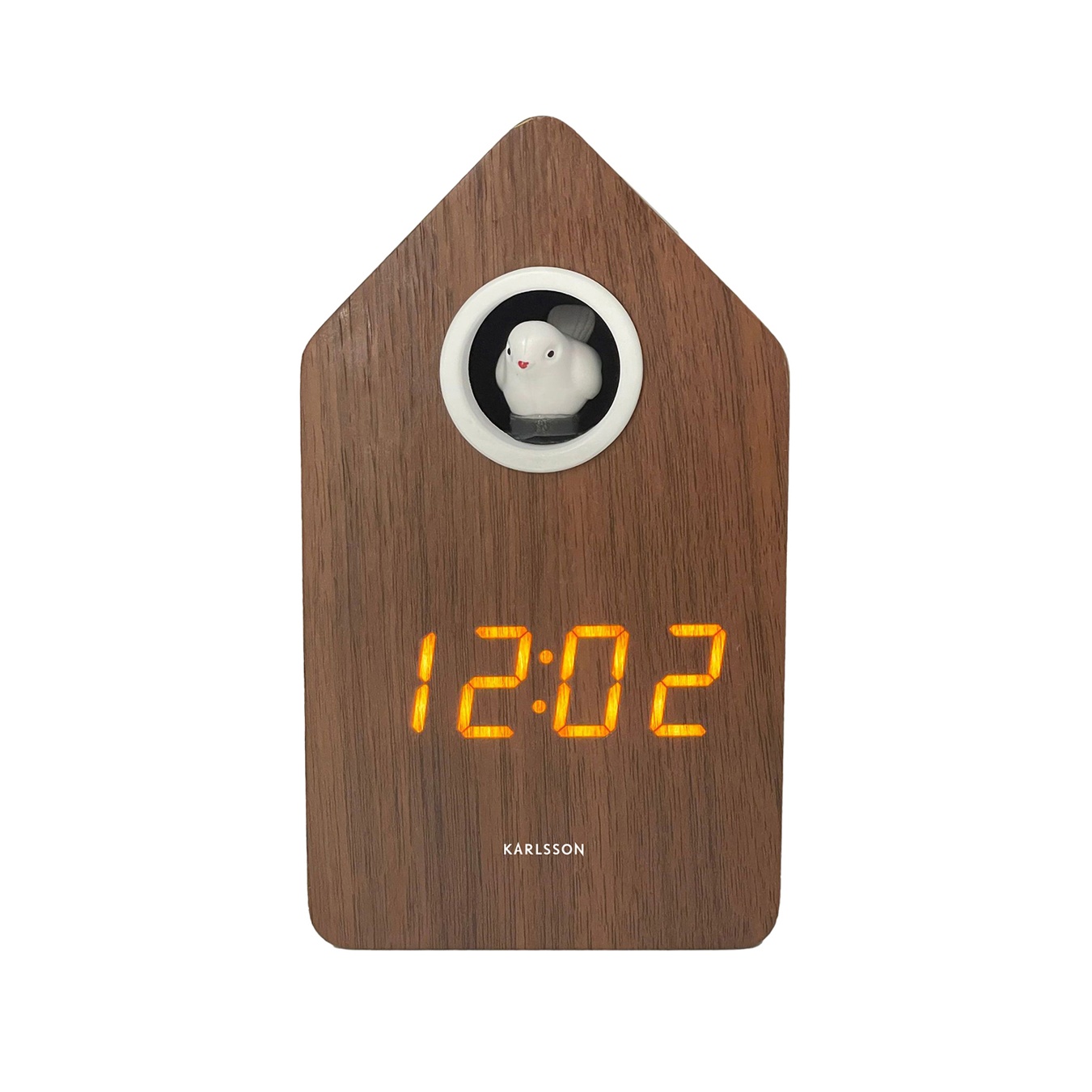 Dark Wooden LED Cuckoo Alarm Clock
