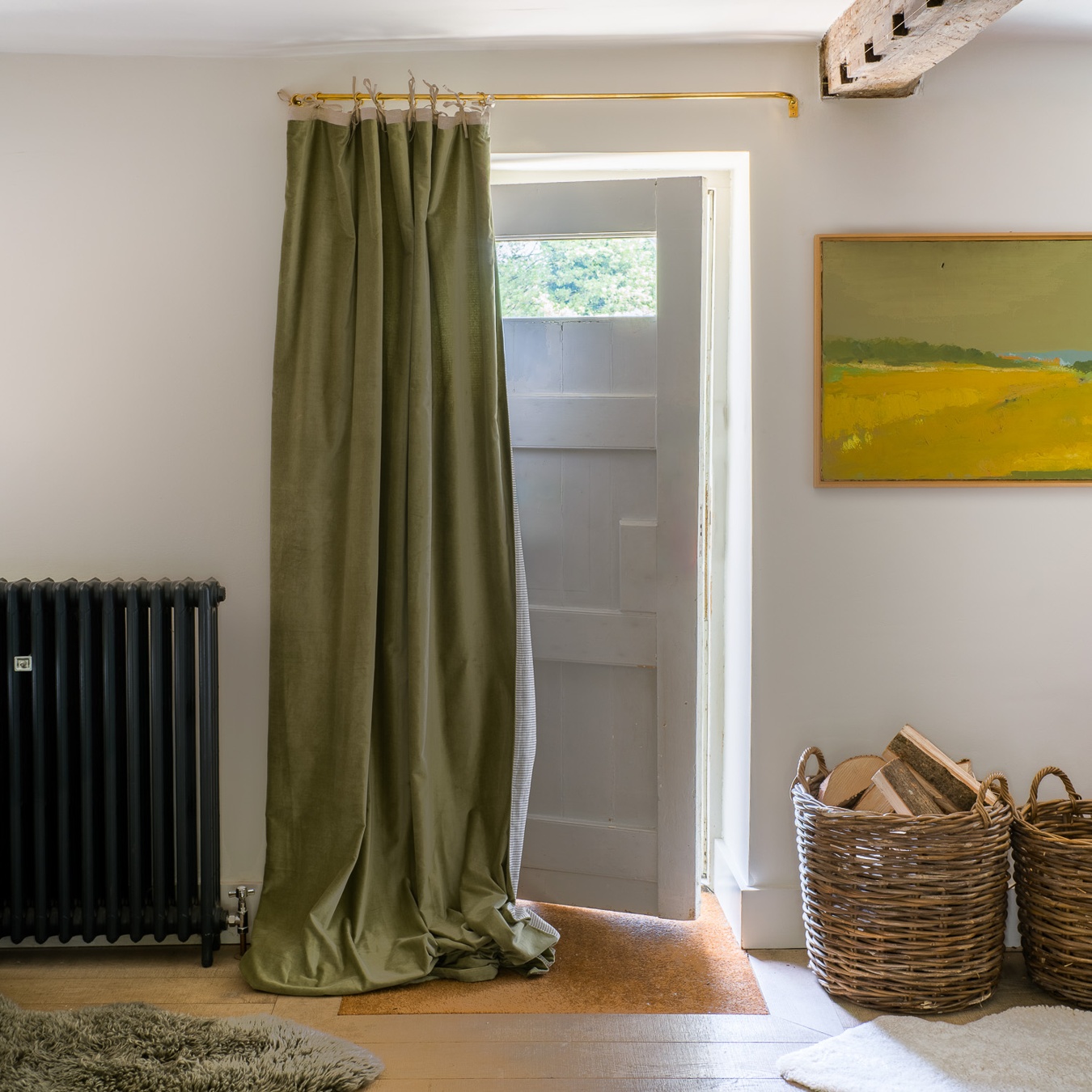 Thyme Velvet Single Curtains