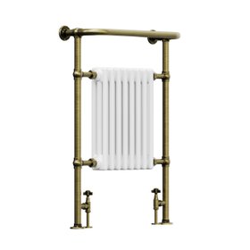 Toasty Penrose Antique Brass Traditional Heated Towel Rail - 965 x 675mm
