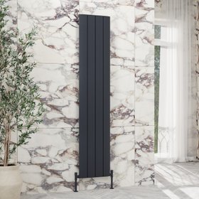 Toasty Drift Anthracite Vertical Aluminium Radiator - 1800 x 375mm