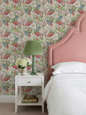 Waterlily Lake Soft Blue Wallpaper