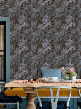Esselle Home x Kate Hewitt @our_bears_home - Wild Verdue Midnight Navy Wallpaper