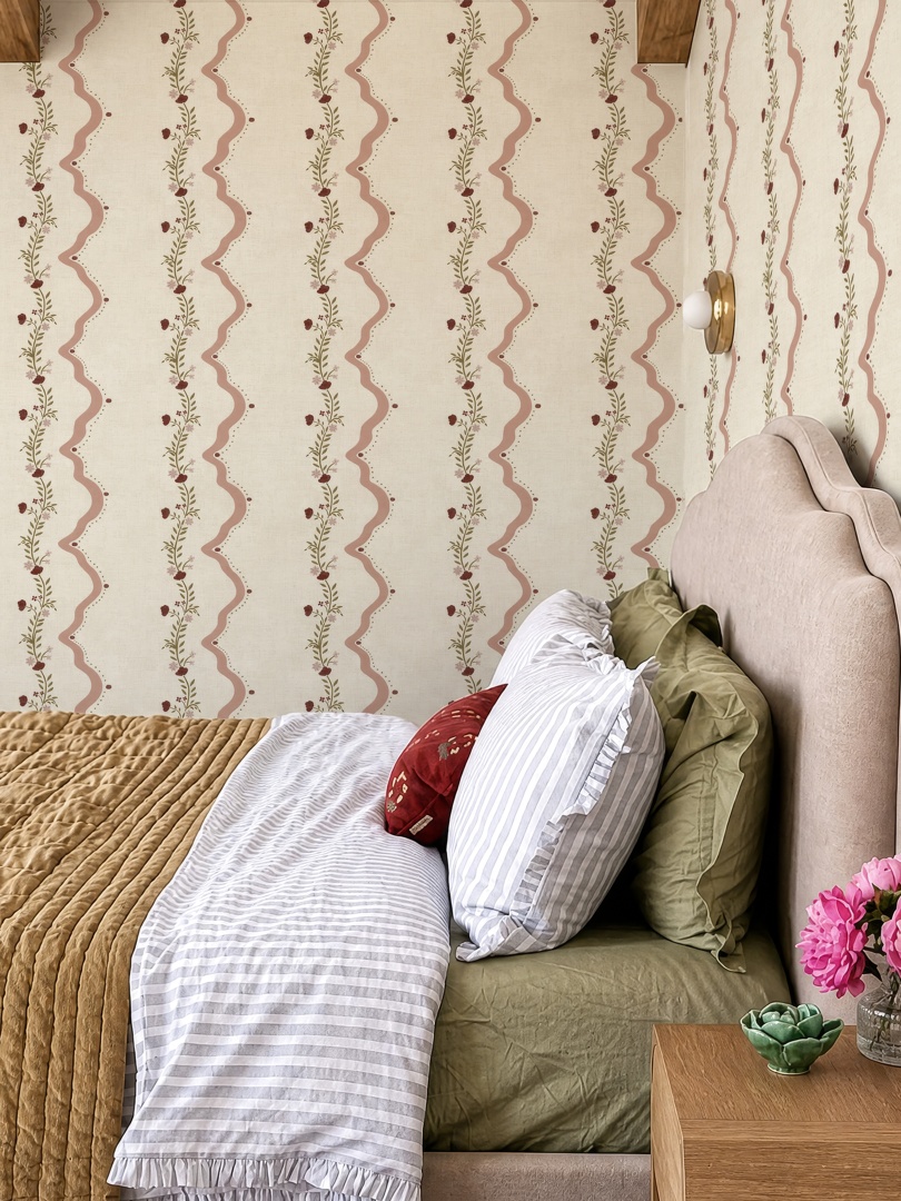Rosie Posie Blush Pink Wallpaper