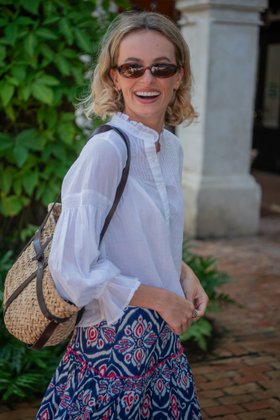 Amy Blouse - White Cotton Voile