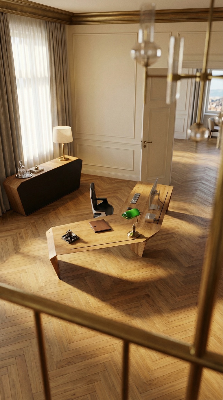 ArcPURE - Eckschreibtisch aus Massivholz