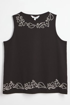 Embroidered Jersey Top