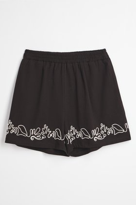 Embroidered Jersey Shorts