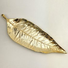 Savannah Gold Leaf Tray | Textured Gold Leaf Decorative Tray UK