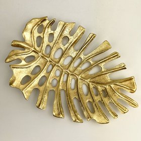Solara Gold Leaf Tray | Small Gold Decorative Tray & Table Centrepiece UK