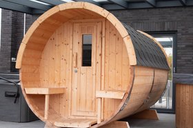 Emilia sauna barrel – Ø 2.25 x 3.5m – 42mm logs