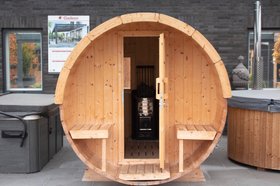 Emilia sauna barrel – Ø 2.25 x 3.5m – 42mm logs