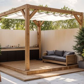 White Harmonica Retractable Awning For Pergolas 2.9x3.0m