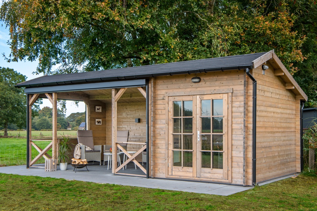 Kukka Log Cabin Gazebo 7 x 3.5m