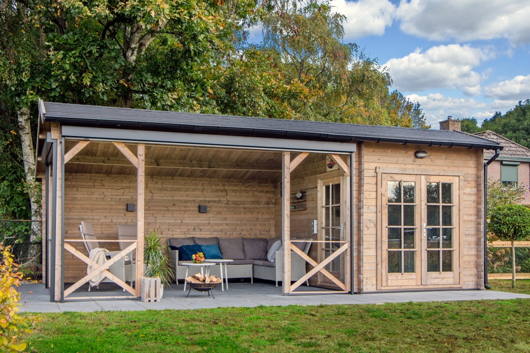 Kukka Log Cabin Gazebo 7 x 3.5m