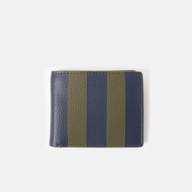 Khaki/Navy Stripe Billfold Wallet