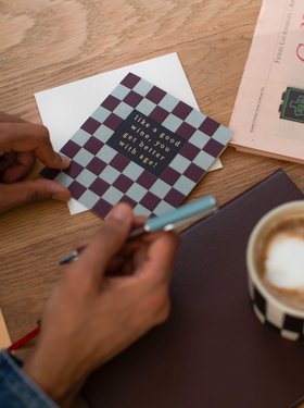 Checkerboard Like A Good Wine Birthday Card