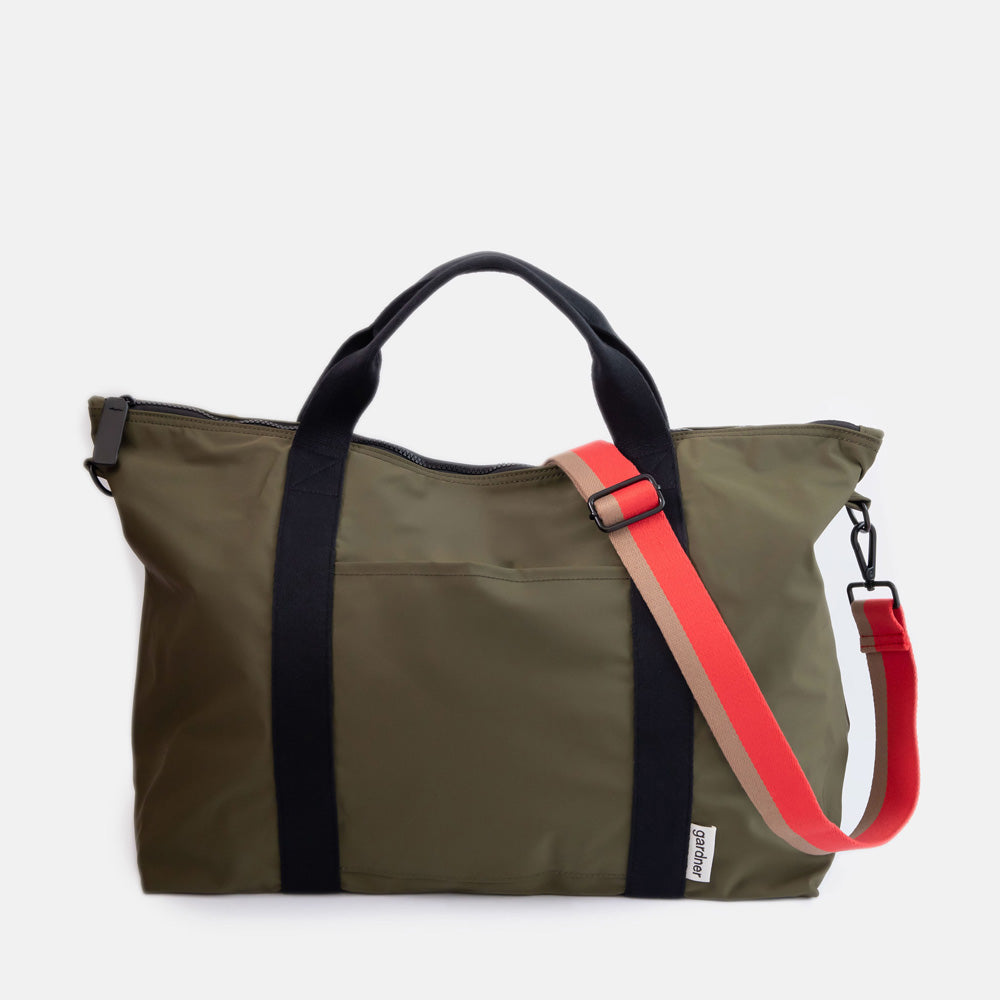 Khaki Nylon Travel Bag