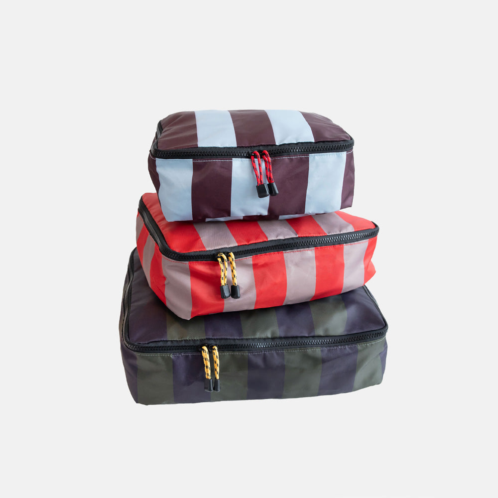 Multi-Stripe Set of 3 Packing Cubes