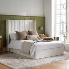Maisey Natural Fabric Ottoman Storage Bed