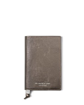Personalised Passport Cover 'The World Is Your Oyster' in Pewter