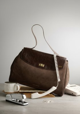 Victoria Suedette Shoulder Bag in Bitter Chocolate