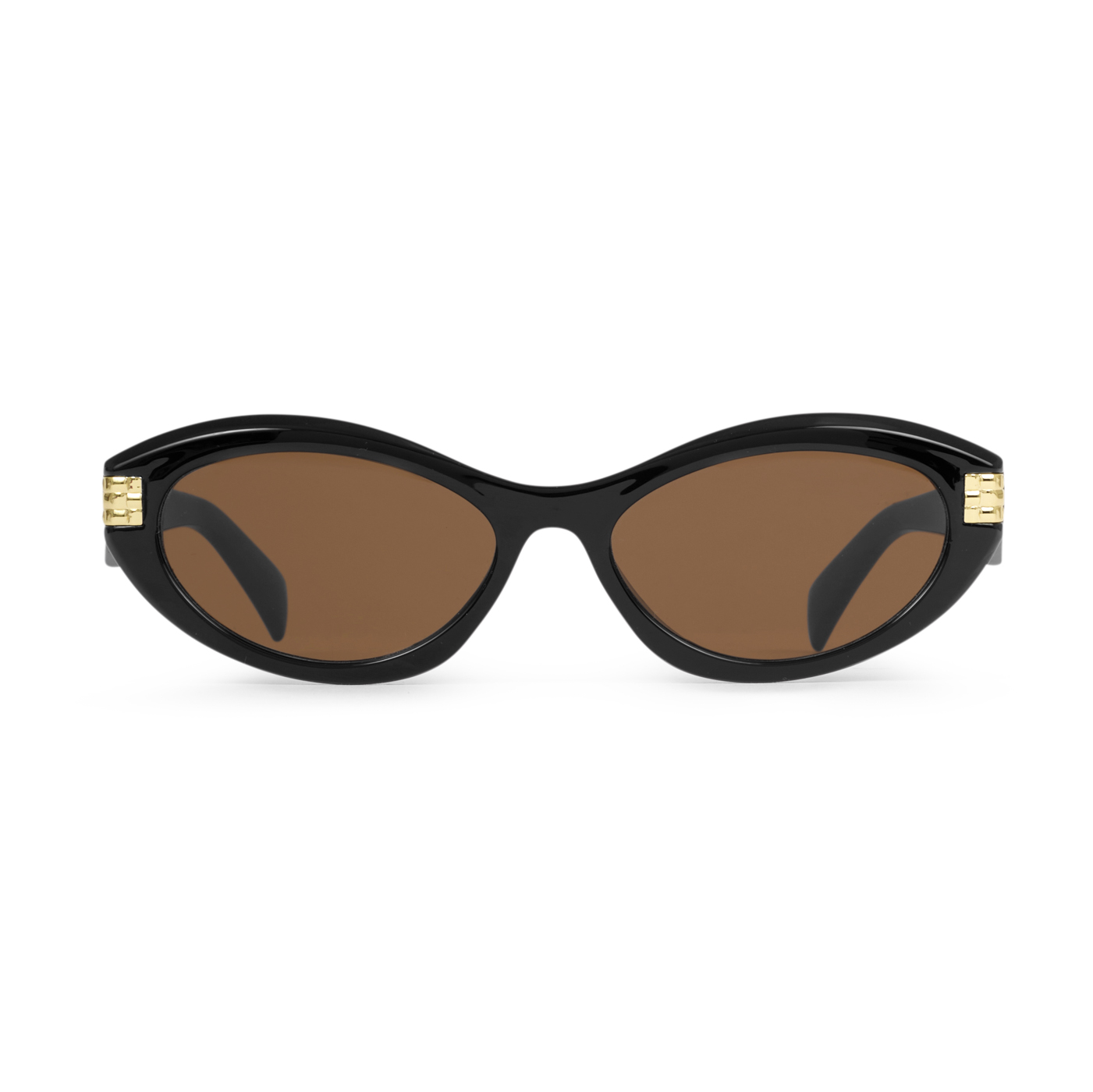 Bordeaux Slim Oval Sunglasses Black