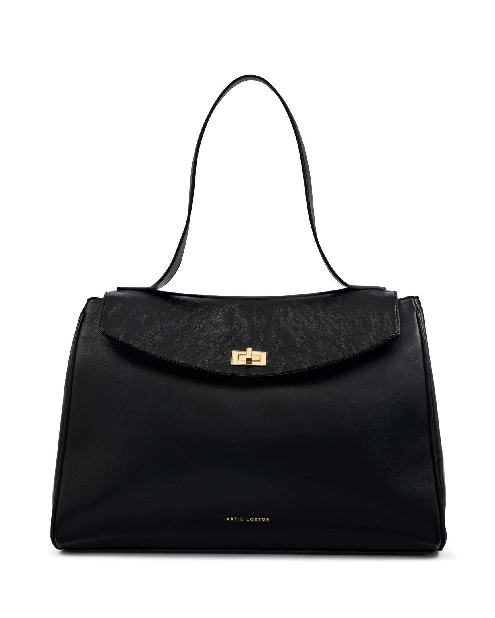 Victoria Distressed Shoulder Bag in Black